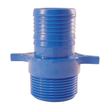 Blue Twisters 1 in. Insert x 1 in. Dia. MPT Polypropylene Male Adapter, Blue, 5PK 4814687